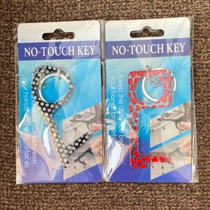 Hygiene Door Opener Key Ring - Polka Dot Black & Red Heart Styles